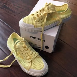 Yellow open weave tretorn gym shoes